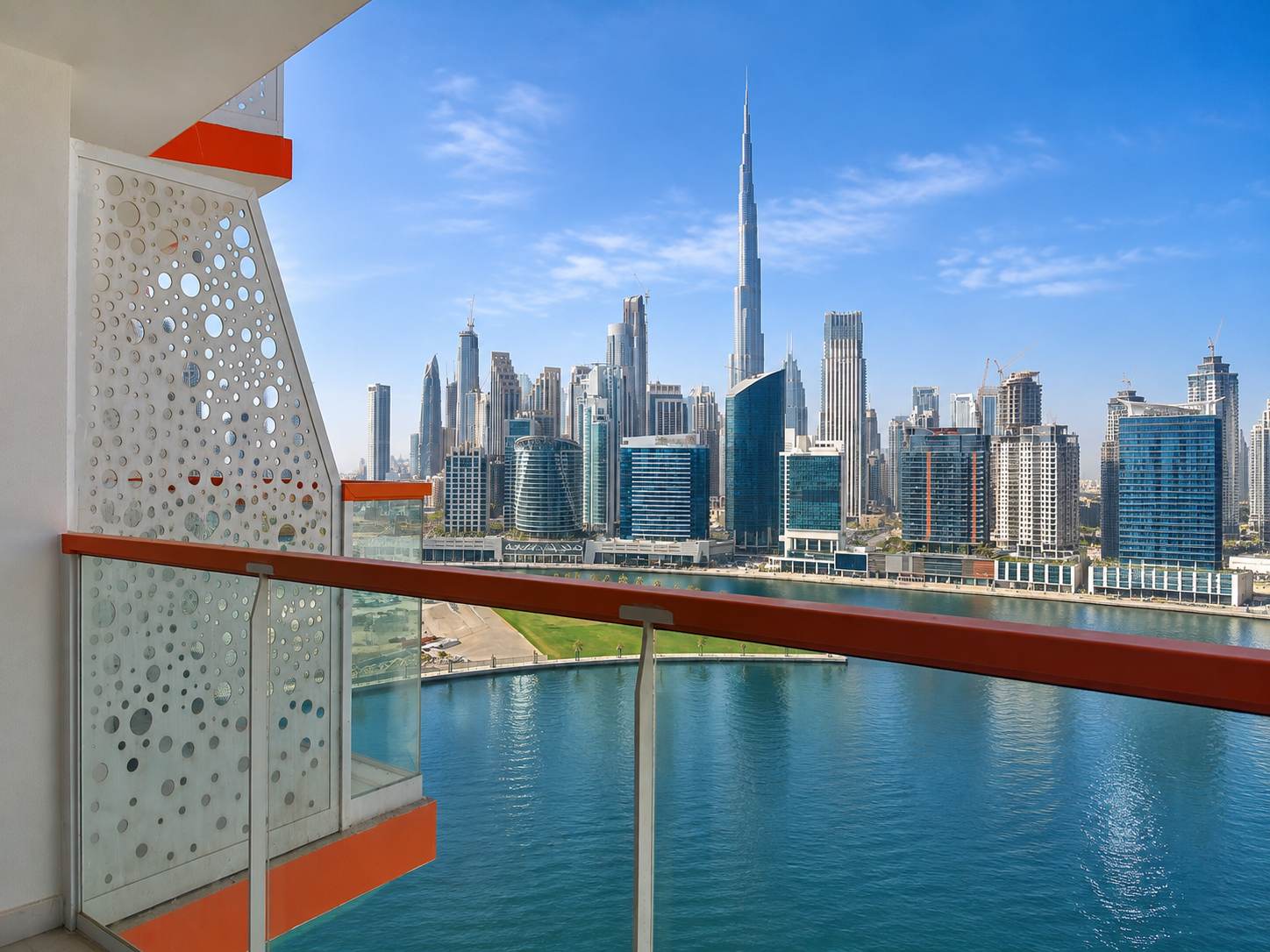Burj Khalifa and Canal view studio, Business Bay